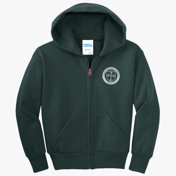 Port & Co Youth Core Fleece Full-Zip Hooded Sweatshirt Thumbnail