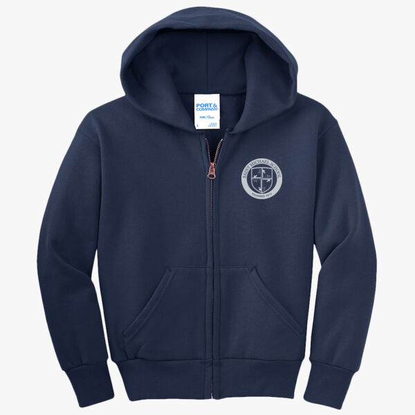 Port & Co Youth Core Fleece Full-Zip Hooded Sweatshirt Thumbnail