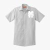 Short Sleeve Striped Industrial Work Shirt Thumbnail
